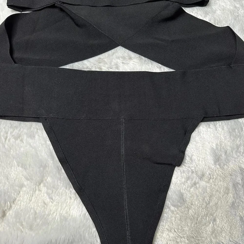 NWT Skims Knit Swim Monokini 1-Piece Swimsuit Onyx Womens 4X